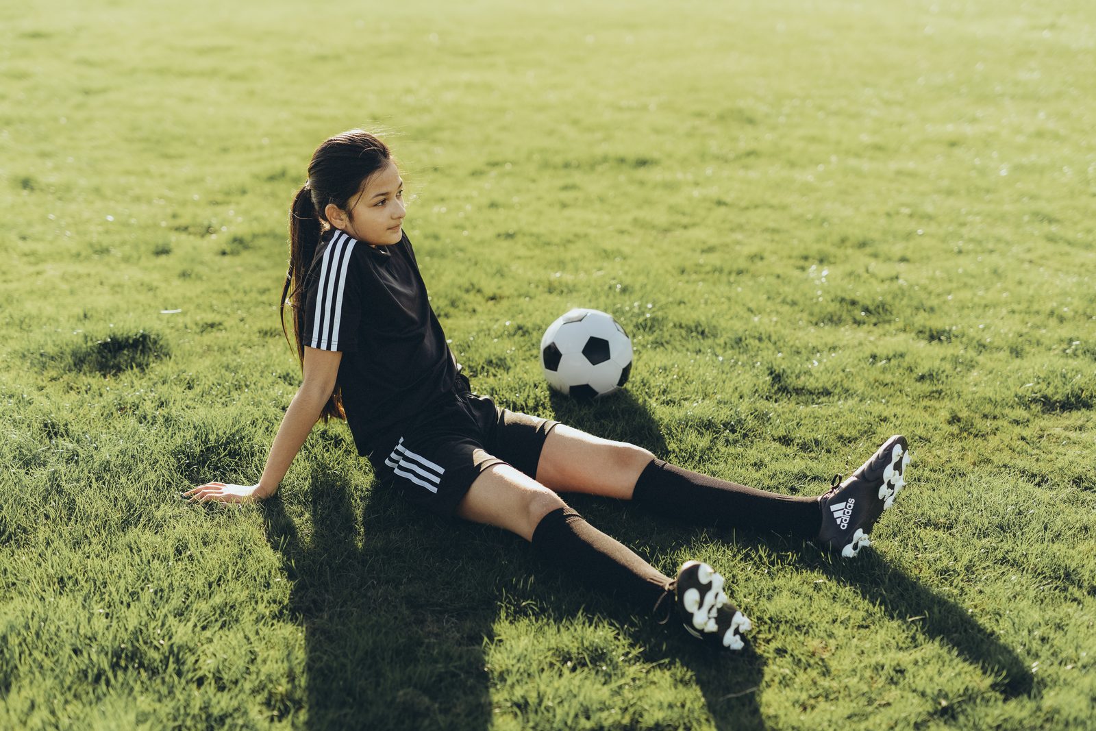 Young footballer at Queen's Park, Caterham, Surrey